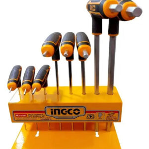 Juego De 8 Llaves Allen Marca Ingco , Modelo En T Negro/amarillo