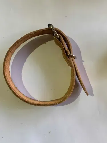 Collar Para Perro En Suela , Perros Grandes Beige Círculo L - Imagen 3