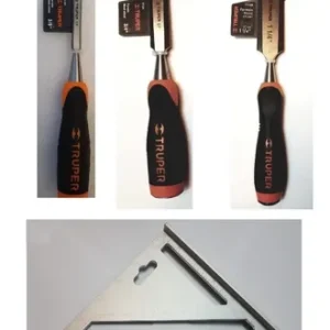 Set 3 Formones Para Madera Truper + Escuadra Rápida