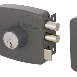 Cerradura Sobreponermecánica Poli 2010 2 Pitones Para Puerta Acceso Y Reja Color Gris