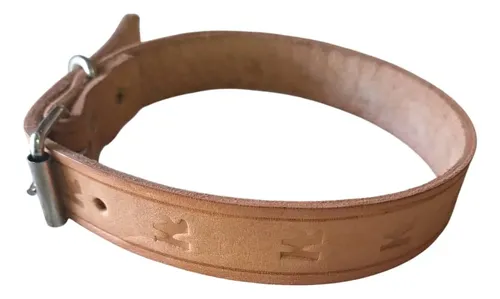 Collar Para Perro En Suela , Perros Grandes Beige Círculo L - Imagen 8