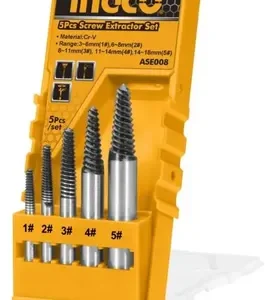 Extractor Tornillo Pernos Cortados 5 Piezas Ingco Ase008