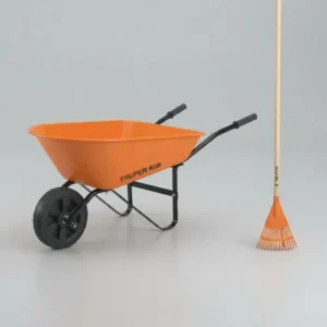 Carretilla Niño 54 X 38 Cm + Barrehoja Niño 105 Cm Naranja