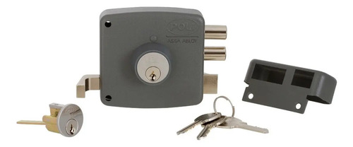 Cerradura Sobreponermecánica Poli 2010 2 Pitones Para Puerta Acceso Y Reja Color Gris - Imagen 5