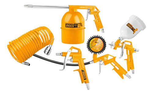 Kit Set Pistolas Neumáticas Para Compresor 5 Piezas Ingco