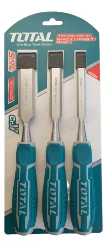 Kit Set Juego De Cinceles Para Madera 3 Pcs Total Tht41k0302