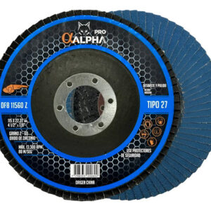 Disco Traslapado Flap 4 1/2 Za60 Azul Alpha Pro (pack 8 U) Azul