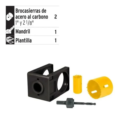 Kit para instalar cerraduras Pretul, con 2 brocasierra y plantilla - Imagen 2