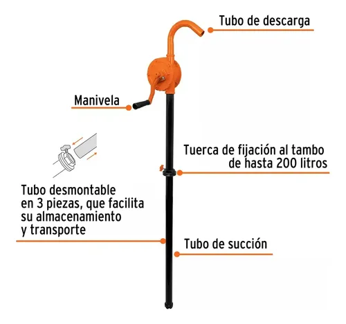 Bomba Manual Truper Bomex-25 Extracción Aceite - Imagen 2