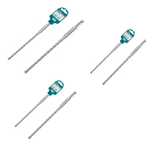 Set De 3 Brocas Para Rotomartillo Sds Plus 06, 08 Y 12 Mm
