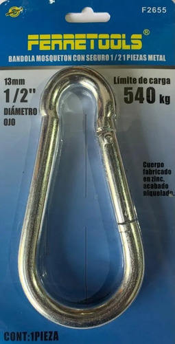 3 Mosquetones Multiuso 12 X 140mm Acero Resistente - Imagen 3
