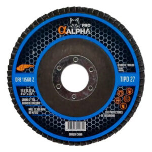 5 Disco Lija Traslapado Flap 4 1/2  Metal Grano 60 Alpha Pro Azul Marino