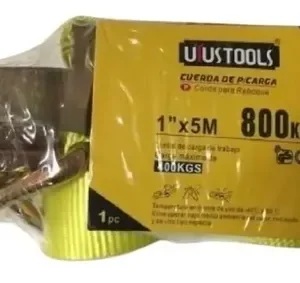 Eslinga De Amarre Con Rachet 5 Mts, Límite De Carga 800 Kg. Amarillo