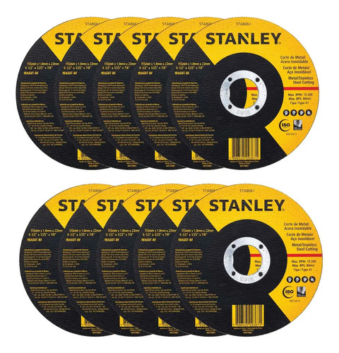 Pack De 10 Discos De Corte Stanley 4 1/2 PuLG. - Imagen 2