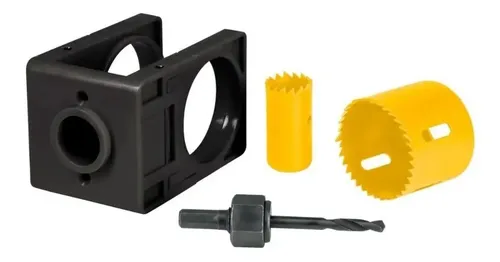 Kit para instalar cerraduras Pretul, con 2 brocasierra y plantilla