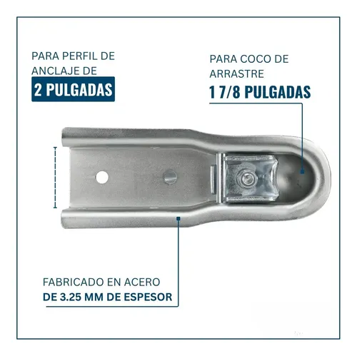 Mano Acople Remolque Carro De Arrastre Enganche 1 7/8 - Imagen 4