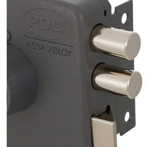 Cerradura Sobreponermecánica Poli 2010 2 Pitones Para Puerta Acceso Y Reja Color Gris - Imagen 7
