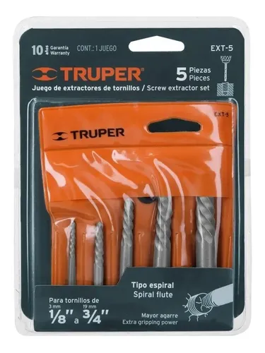 Juego Extractor De Tornillos Allen Rotos 5 Pzs Truper Ext-5 - Imagen 2