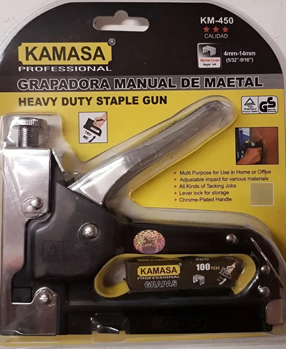 Grapadora Manual De Metal Kamasa + 1000 Grapas - Imagen 2