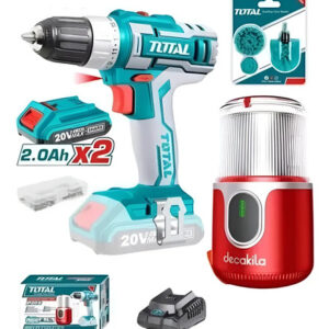 Kit Taladro Inalámbrico 20v + 2 Baterías + Molino De Café