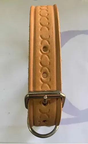 Collar Para Perro En Suela , Perros Grandes Beige Círculo L - Imagen 7