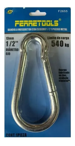 3 Mosquetones Multiuso 12 X 140mm Acero Resistente - Imagen 2