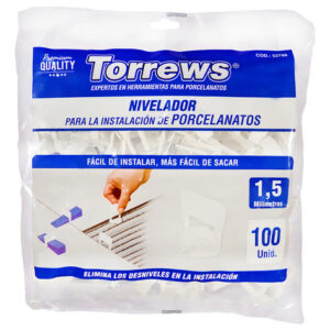Clips Niveladores Torrews 1.5mm 100 Unidades Para Cerámica Blanco