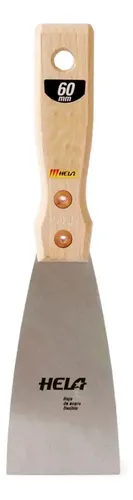 Espátula Hela Ancho 60mm Acero Mango Madera Chica Cocina Madera Clara - Imagen 4