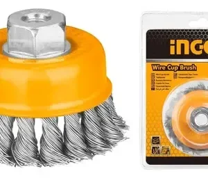 Grata Copa De Metal Trenzado 100mm/4puLG Ingco Wb21001 Color Amarillo