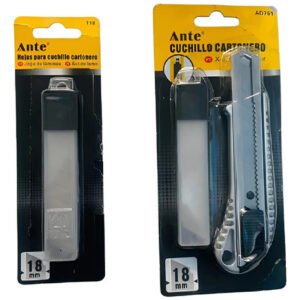 Set Cuchillo Cartonero Cutter + 15 Repuestos 18mm