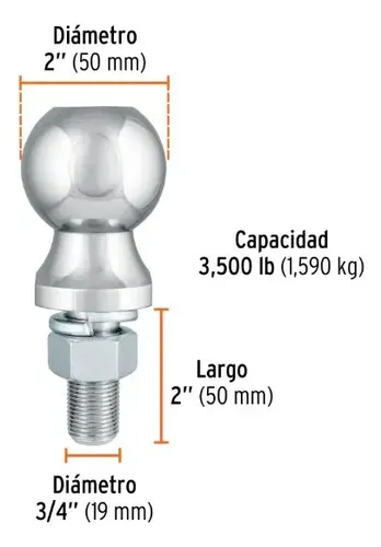 Bola De Arrastre Para 3500 Lbs Truper Bola-35 Plateado - Imagen 4