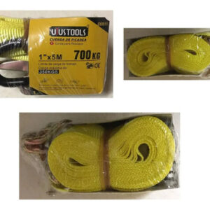 Eslinga De Amarre 5 Mts, Límite De Carga 700 Kg, Con Rachet Amarillo