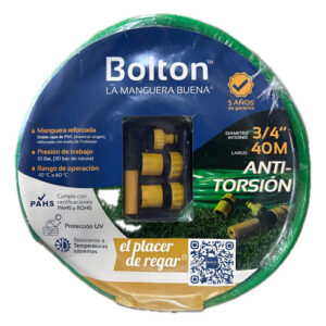Manguera Reforzada Anti-torsión 3/4 - 40 Mt Bolton Verde Verde