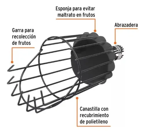 Canastillo Recolector De Fruta 6 Pulgadas Sin Mango Truper - Imagen 6