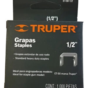Grapas Truper De 1/2 Modelo T50, 3 Cajas De 1000 Unidades