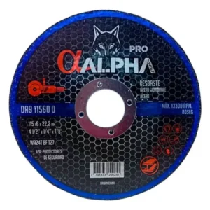 5 Disco De Desbaste Metal/acero Inoxidable 4 1/2 Alpha Pro Azul Marino