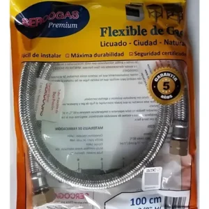 Manguera Flexible Para Gas,  3/8 X 1/2. 1 Metro.