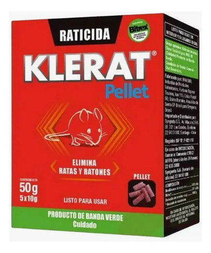 Raticida En Pellets 50grs Klerat