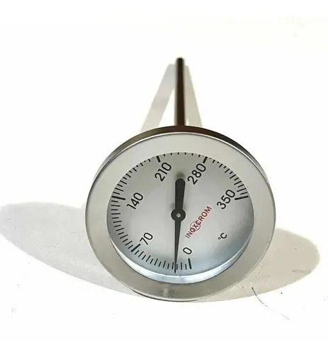 Termómetro Industrial Inoxcrom Para Horno , Acero Inoxidable Plateado