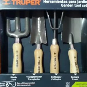 Set Jardín,  4 Piezas Truper, Pala , Cultivador, Transpante