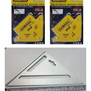 2 Escuadras Magnéticas Soldar  25 Libras + Escuadra Rápida