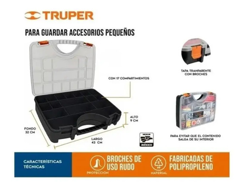 Caja Plástica Organizador Herramientas Truper. - Imagen 2