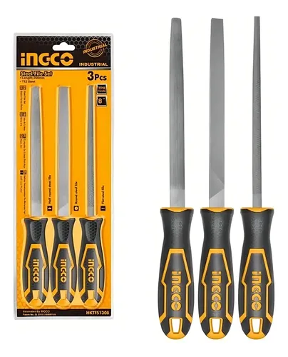 Set Limas Ingco Industrial Para Metal 3 Piezas 200mm/8 - Imagen 2