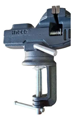 Tornillo Mecanico Ingco 60 Mm Base Giratoria # Hbv082 Gris Oscuro