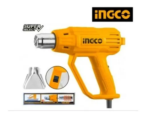 Pistola De Calor 2000w Ingco Amarillo - Imagen 2