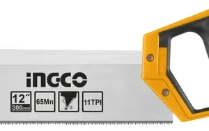 Serrucho Costilla 12'' Corte Fino Para Madera, Piso Y Pvc Naranja Claro
