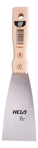Espátula Hela Ancho 60mm Acero Mango Madera Chica Cocina Madera Clara
