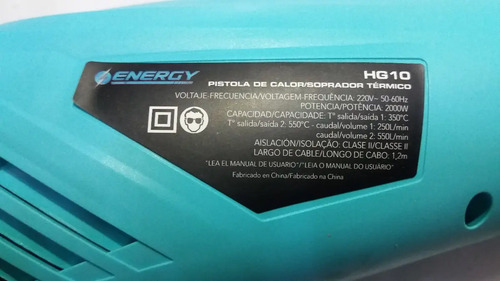 Pistola De Calor Energy, Certificada 2000 Watts Turquesa - Imagen 5