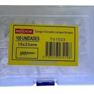 Tarugo Vulcanita Autoperforante 100 Unid.  Inoxcrom 15x33 Mm