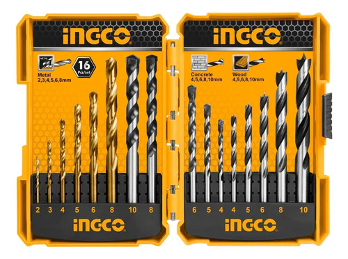 Set 16 Brocas Madera Metal Concreto Ingco Akd9165 - Imagen 5